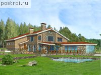 C-401-1K проект двухэтажного дома из кирпича с гаражом размером 23 на 31 