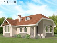 D-104-1K проект одноэтажного коттеджа из кирпича размером 13 на 11 