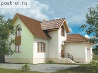 D-125-1K проект двухэтажного коттеджа из кирпича с гаражом размером 12 на 10 