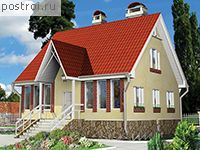 D-137-1D проект двухэтажного деревянного дома из бруса с подвалом и мансардой размером 9 на 9 