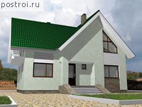 D-152-3P проект одноэтажного коттеджа из пеноблоков с мансардой размером 10 на 11 
