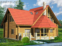 D-200-1D проект двухэтажного деревянного коттеджа из бревна размером 10 на 16 