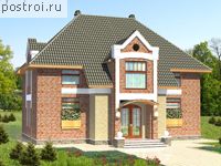 D-208-1P проект двухэтажного коттеджа из газобетона размером 12 на 13 