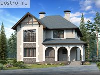 D-231-1K проект двухэтажного дома из кирпича размером 17 на 14 