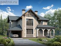 D-231-2K проект двухэтажного дома из кирпича с гаражом размером 17 на 14 