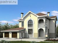 D-322-1K проект двухэтажного дома из кирпича с гаражом размером 22 на 17 