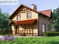 E-087-1P проект одноэтажного дома из пеноблока с мансардой размером 10 на 8 