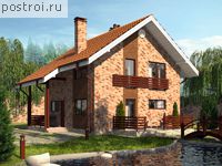 E-095-1P проект двухэтажного коттеджа из пеноблока размером 11 на 10 