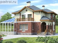 E-194-1K проект двухэтажного коттеджа из кирпича размером 13 на 15 