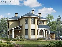 E-228-1K проект двухэтажного коттеджа из кирпича с гаражом размером 11 на 17