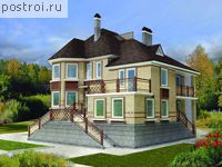 E-340-1P проект двухэтажного дома из пенобетона с цоколем размером 12 на 13