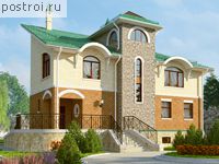 E-531-1P проект трехэтажного дома из газобетона с цоколем и мансардой размером 15 на 22 