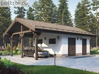 F-040-1P проект одноэтажного гаража из пеноблока размером 10 на 6