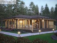 F-067-1P проект одноэтажного дома из пеноблока размером 10 на 10