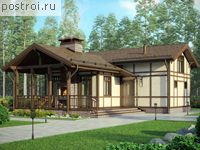 F-081-1K проект одноэтажного дома из кирпича с мансардой размером 10 на 12 