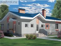 F-119-1P проект одноэтажного коттеджа из газобетона размером 12 на 14 