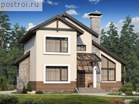 F-125-1P проект двухэтажного коттеджа из газобетона размером 13 на 11 