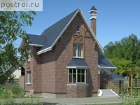 F-132-1P проект двухэтажного дома из газобетона с гаражом размером 10 на 9 