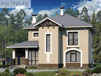 F-168-1P проект двухэтажного дома из пеноблоков размером 12 на 12 