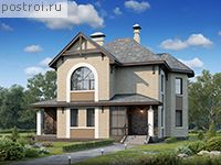 F-174-1P проект двухэтажного дома из пеноблоков размером 14 на 12