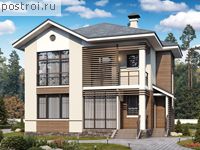 F-197-1P проект двухэтажного коттеджа из пенобетона размером 13 на 13 