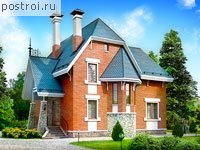 F-208-1K проект двухэтажного дома из кирпича размером 13 на 11