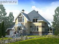 F-216-1P проект двухэтажного дома из пенобетона с гаражом размером 11 на 17 