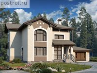 F-237-1P проект двухэтажного дома из газобетона с гаражом размером 13 на 17