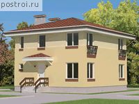 G-114-1P проект двухэтажного коттеджа из пенобетона размером 8 на 8 