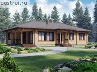 G-140-1D проект одноэтажного деревянного дома из бруса размером 18 на 9 