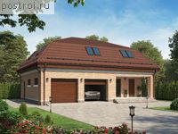 G-162-1P проект одноэтажного дома из пеноблоков с мансардой и гаражом размером 10 на 13 