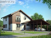 G-167-1P проект двухэтажного дома из пеноблоков с гаражом размером 9 на 12 