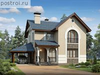 G-172-2P проект двухэтажного дома из пеноблоков с гаражом размером 15 на 9 