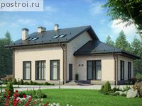 G-177-1P проект одноэтажной бани из пеноблоков с мансардой размером 14 на 11