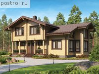 G-188-1D проект одноэтажного деревянного дома из бруса с мансардой размером 12 на 14 