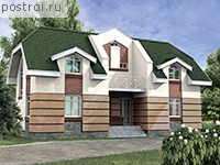 G-196-1K проект одноэтажного коттеджа из кирпича с мансардой размером 10 на 16 