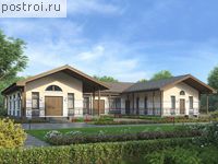 G-197-1P проект одноэтажной бани из пенобетона размером 16 на 24 