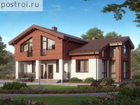 G-208-1P проект одноэтажного дома из пенобетона с мансардой размером 13 на 15 