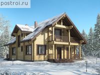 G-209-1D проект двухэтажного деревянного дома из бруса размером 13 на 11 