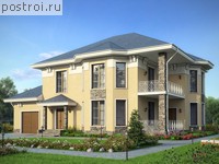 G-238-1K проект двухэтажного дома из кирпича с гаражом размером 19 на 14