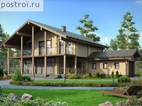 G-247-1D проект одноэтажного деревянного дома из бруса с мансардой и гаражом размером 12 на 21 