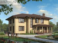 G-291-1D проект двухэтажного деревянного дома из бруса размером 12 на 15 