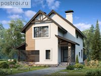 H-141-1K проект двухэтажного дома из кирпича размером 16 на 7 