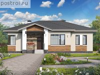 H-145-1P проект одноэтажного дома из газобетона размером 17 на 14 