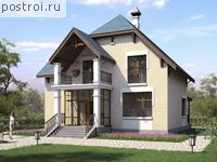 H-153-1P проект двухэтажного коттеджа из пеноблоков размером 11 на 11 