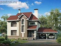 H-155-2P проект двухэтажного дома из пенобетона с мансардой и гаражом размером 12 на 13 