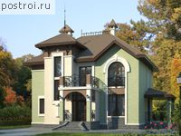 H-181-2P проект двухэтажного дома из пеноблоков с мансардой размером 11 на 12 