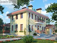 H-205-1K проект двухэтажного дома из кирпича с гаражом размером 10 на 15 