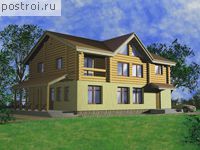 H-209-1D проект двухэтажного деревянного дома из бруса размером 10 на 13 