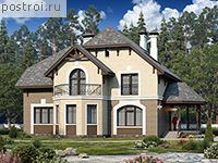 H-275-1P проект двухэтажного дома из пеноблоков с мансардой размером 12 на 15 